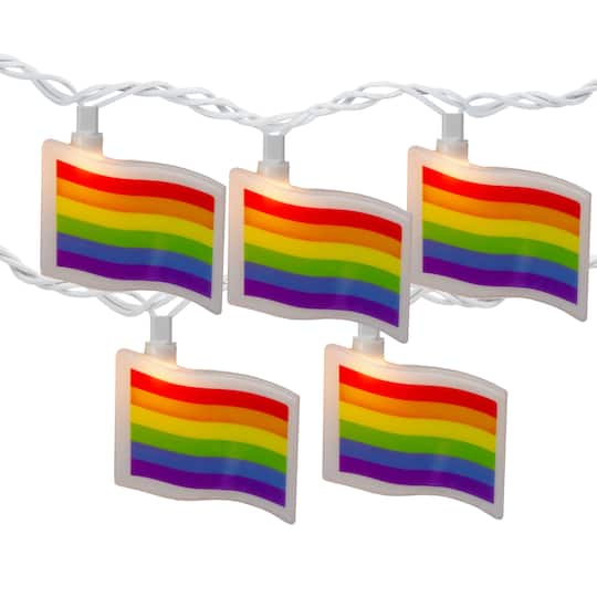10ct. Clear Pride Flag Novelty String Light Set